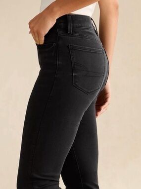 American Eagle High-Waist Black Denim Skinny Jeans Long